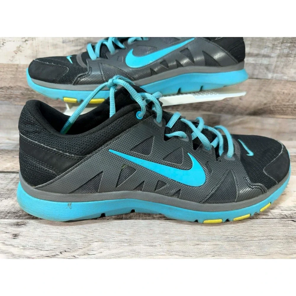 Womens Nike Flex Supreme Trainer 2 Black Gamma Blue 2014 DS Sneakers Shoes Sz 10